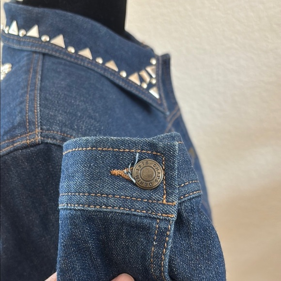 CUSTOM MADE Chaps Jean Jacket Harley-Davidson Rhinestone Studded Jacket - Picture 6 of 12